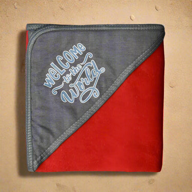 Bath Towel With Hood Red Welcome